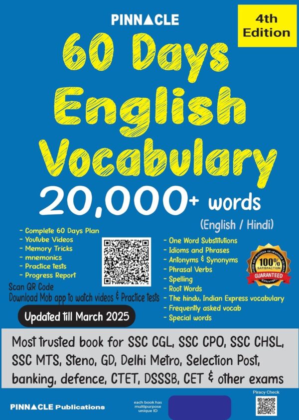 Pinnacle 60 Days English Vocabulary | 20,000+ Words |