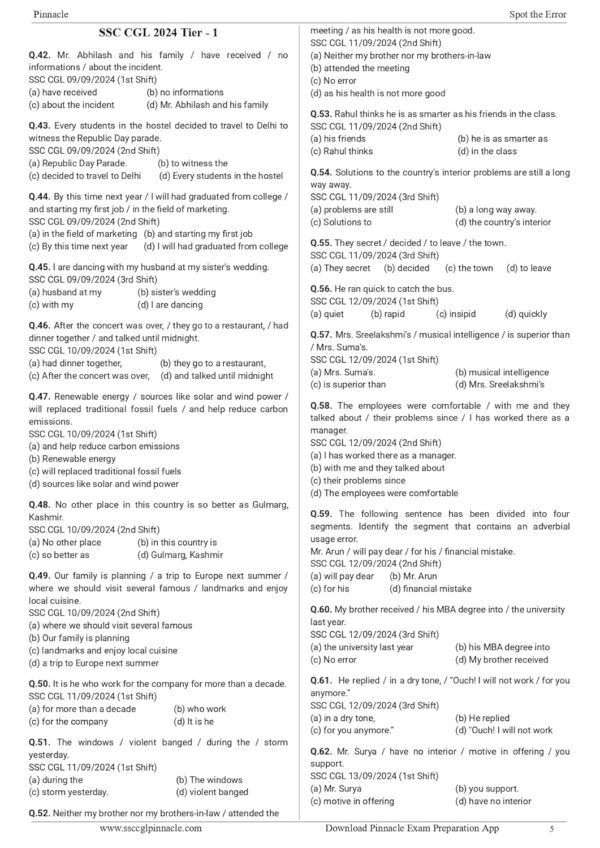Pinnacle SSC English 7600+ TCS MCQ Chapter-wise with detailed explanation | 7th edition | - Image 5