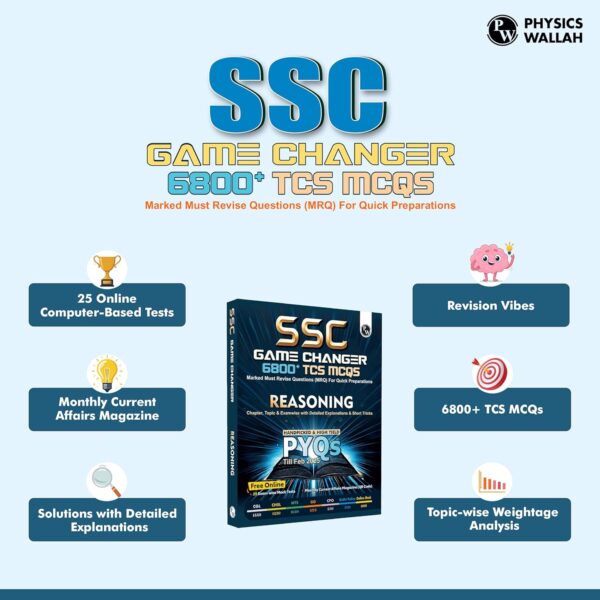 Physics Wallah PW SSC Game Changer Reasoning 6800+ TCS MCQ For 2025 SSC Exams | Chapter, Topic & Exam-wise Previous Year Solved Questions (PYQs) | For CGL, CHSL, MTS, CPO, GD, Delhi Police, Steno - Image 2